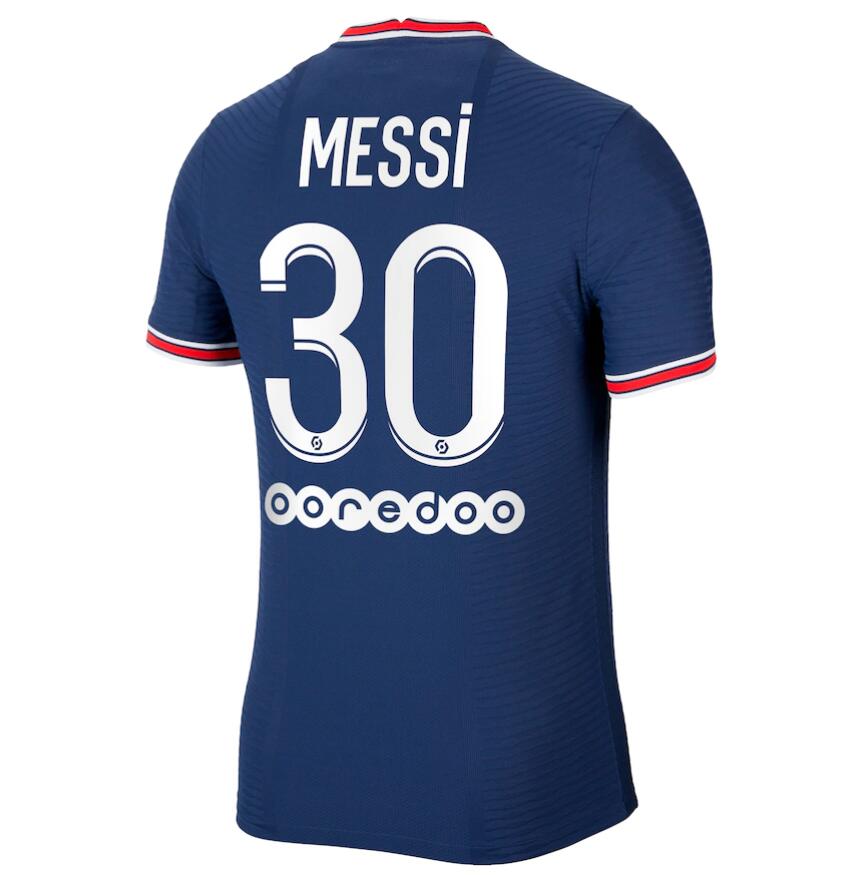 Player Version 2021/22 Maillot PSG Domicile Home Kit Soccer Jersey Messi #30 printing